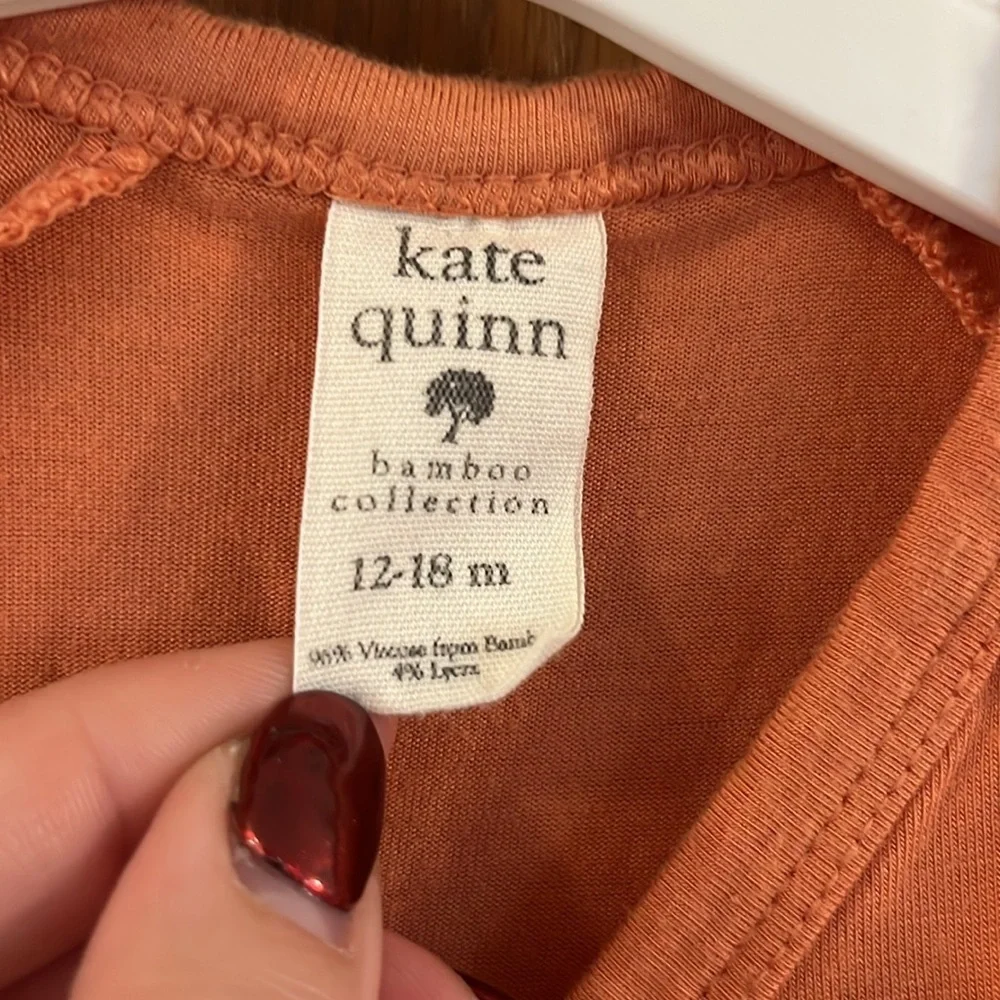 Kate Quinn‎ Short Sleeve Bamboo Kimono Bodysuit Auburn Orange 12-18M